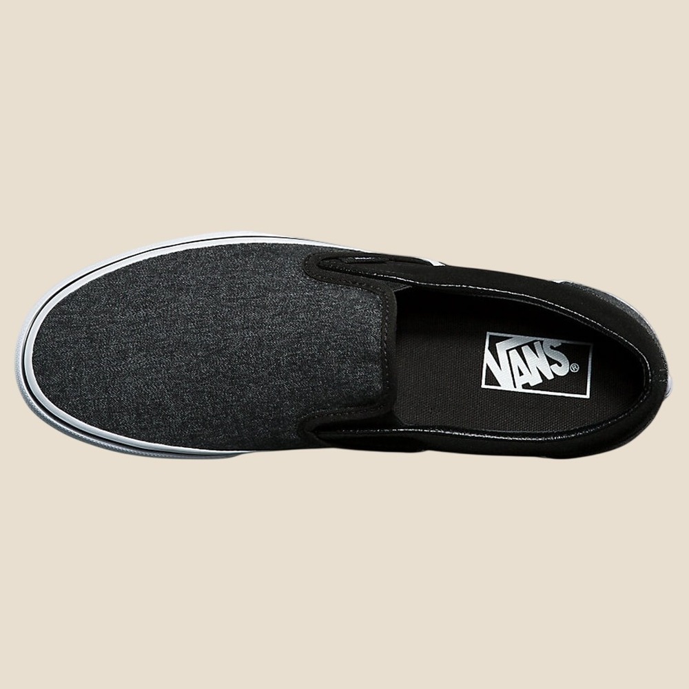 Vans Classic Slip-On Suede & Suitin Shoe Black Womens Size 9/Men 7.5 UNISEX